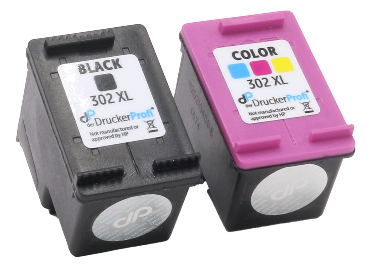 Kompatibel zu HP 302 - XL Tinte Der schwarz color DruckerProfi Multipack 